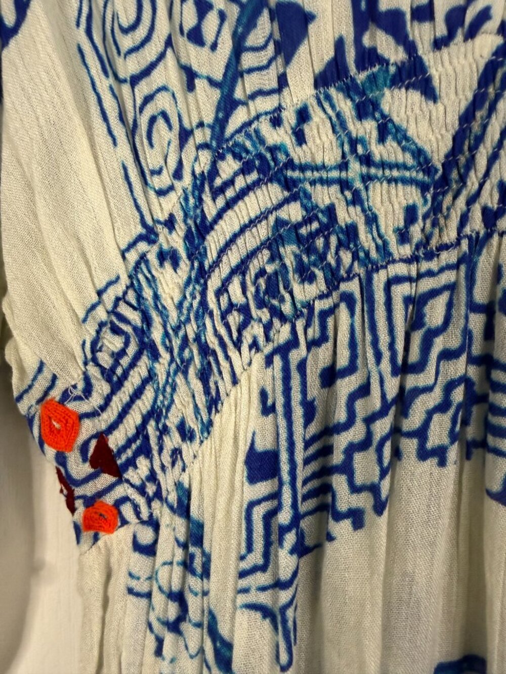 Hemant & Nandita Tie-Tassel Maxi Dress -Embroidered- S (fits to L)  - MSRP $648 - Picture 13 of 16